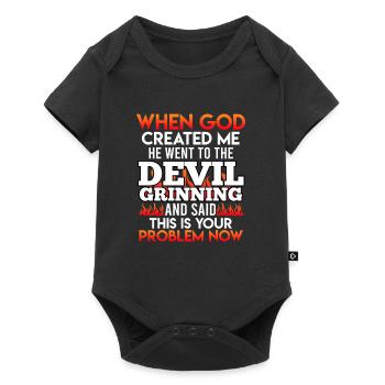 Funny Devil Devil God Your Problem - Baby Premium short-sleeve bodysuit - black - Front