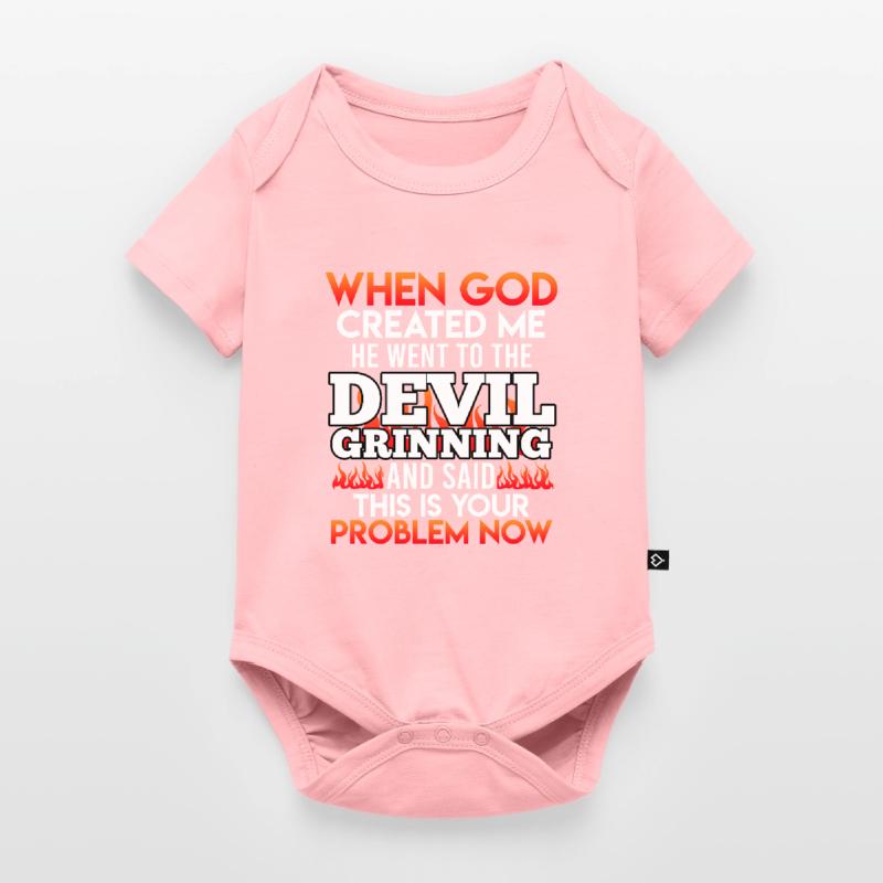 Funny Devil Devil God Your Problem Baby Premium short-sleeve bodysuit