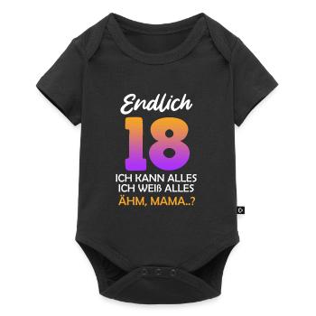 18th birthday finally grown up I can do everything - Baby Premium short-sleeve bodysuit - black - Front