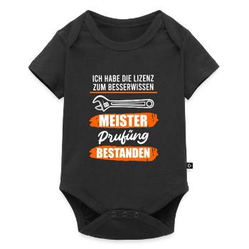 Lizenz zum Besserwissen Meisterprüfung - Baby Premium Kurzarmbody - Schwarz - Vorne