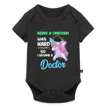 Docteur Licorne 2022 Doctorat Disputation - Body à manches courtes Premium Bébé - noir - Devant