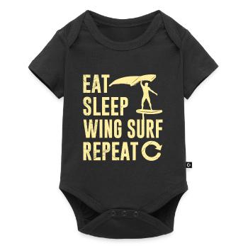 Wing Foil Eat Sleep Wing Surf Repeat Wing Foiler - Body à manches courtes Premium Bébé - noir - Devant
