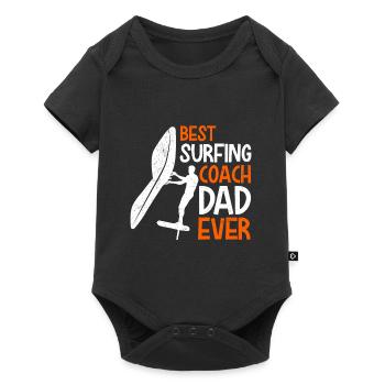 Wing Surf Coach Wing Foiling Dad Papa - Baby Premium Kurzarmbody - Schwarz - Vorne