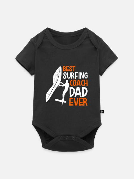 Wing Surf Coach Wing Foiling Dad Papa - Baby Premium Kurzarmbody - Schwarz