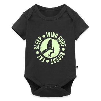 Manger Sleep Wing Surf Wing Foiler Wing Surf - Body à manches courtes Premium Bébé - noir - Devant
