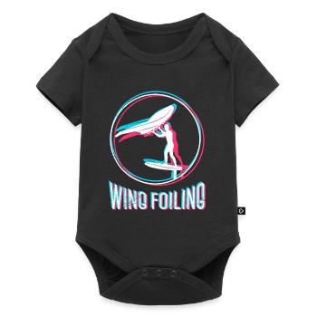 Wing Foiling Wing Surf Wing Foiler - Baby Premium short-sleeve bodysuit - black - Front