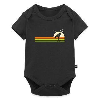 Wing Surf Retro Wing Foil Wingfoil - Baby Premium short-sleeve bodysuit - black - Front
