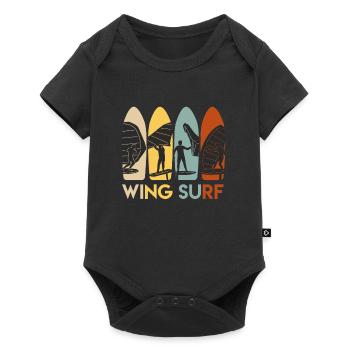 Wing Surf WIng Foil Retro Wingfoiling - Baby Premium short-sleeve bodysuit - black - Front
