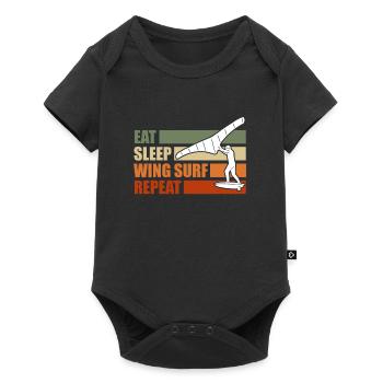 Eat Sleep Wing Foil Wing Surf Wingsurf - Baby Premium short-sleeve bodysuit - black - Front
