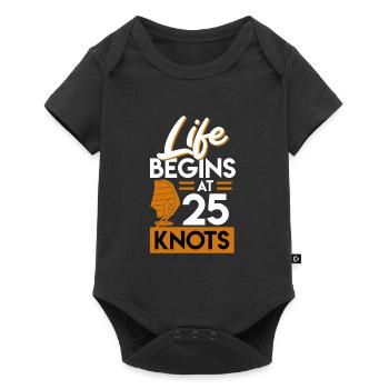 Wing Foil begins at 25 Knots Wing Surf - Baby Premium short-sleeve bodysuit - black - Front