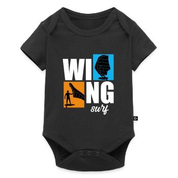 Wing Surf Wingfoil Wingsurf Retro - Baby Premium short-sleeve bodysuit - black - Front