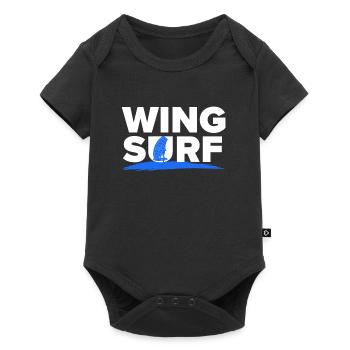 Wing Surf Wing Foil Wingsurf - Baby Premium Kurzarmbody - Schwarz - Vorne