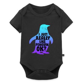 I just like penguin penguin friend - Baby Premium short-sleeve bodysuit - black - Front