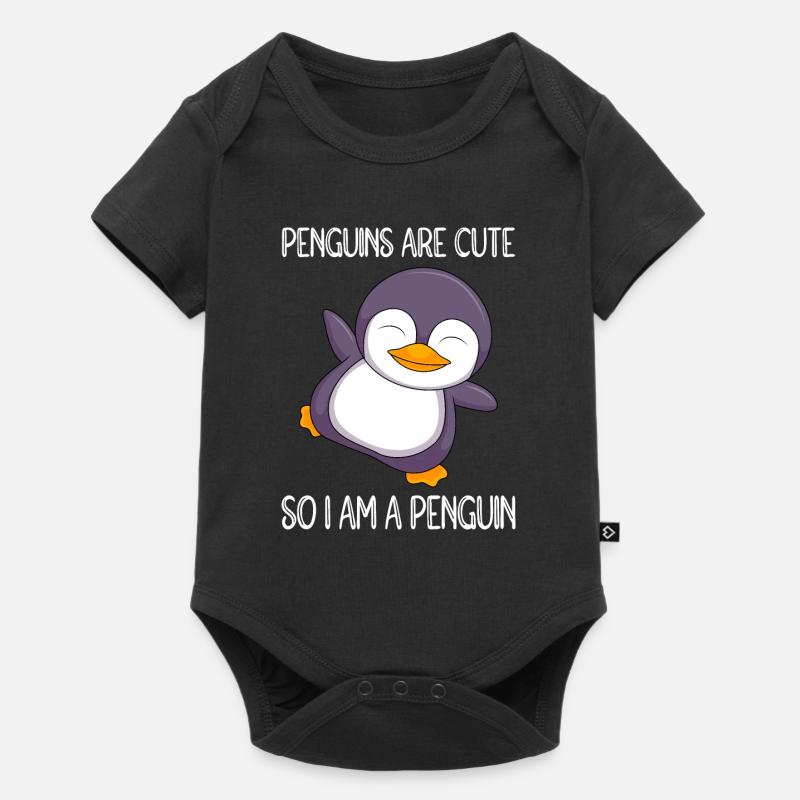 Pinguine sind süß ich bin ein Pinguin Liebe Kinder - Baby Premium Kurzarmbody - Schwarz