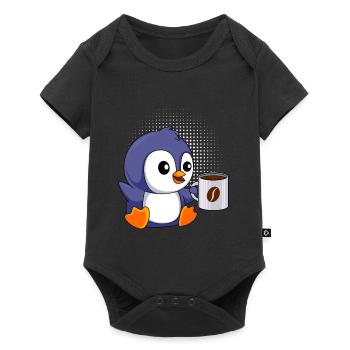 Coffee Penguin Baby Penguin Coffee Junkie - Baby Premium short-sleeve bodysuit - black - Front