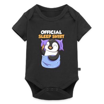 Chemise de couchage pour enfants Penguin Chemise de couchage officielle - Body à manches courtes Premium Bébé - noir - Devant