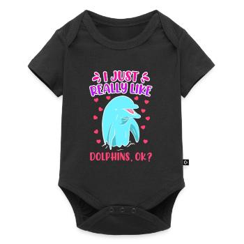 J’aime juste les dauphins enfants filles - Body à manches courtes Premium Bébé - noir - Devant