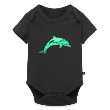 Dolphin Underwater World Diving Divers - Baby Premium short-sleeve bodysuit - black - Front