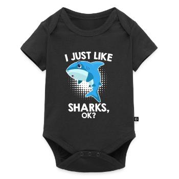 I just like sharks kids - Baby Premium short-sleeve bodysuit - black - Front