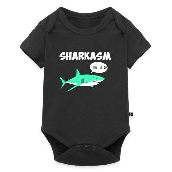 Sharkasm Sarcasme Requin Ironie Végétarien - Body à manches courtes Premium Bébé - noir - Devant