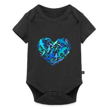 Shark Swarm Shark Diver Shark Heart - Baby Premium short-sleeve bodysuit - black - Front