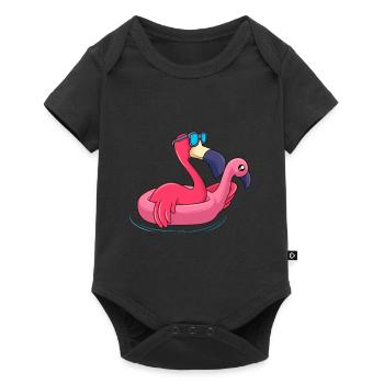 Cool Flamingo Holiday Flamingo Anneau de natation - Body à manches courtes Premium Bébé - noir - Devant