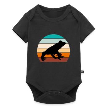 Grenouille rétro Grenouille vintage Crapaud Grenouille - Body à manches courtes Premium Bébé - noir - Devant