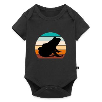 Grenouille rétro Grenouille vintage Crapaud Grenouille - Body à manches courtes Premium Bébé - noir - Devant