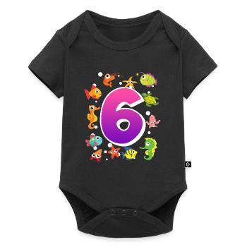 6th birthday girl 6 years - Baby Premium short-sleeve bodysuit - black - Front