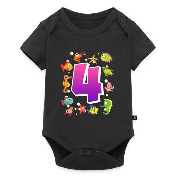 4ème anniversaire fille 4 ans - Body à manches courtes Premium Bébé - noir - Devant