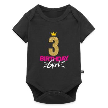 Anniversaire Fille Dames 3 Ans Drôle Dicton - Body à manches courtes Premium Bébé - noir - Devant