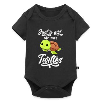 Fille qui aime les tortues enfants filles - Body à manches courtes Premium Bébé - noir - Devant