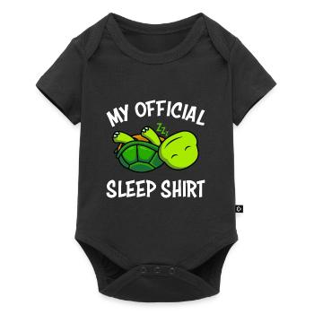 Chemise de couchage tortue Chemise de sommeil officielle - Body à manches courtes Premium Bébé - noir - Devant