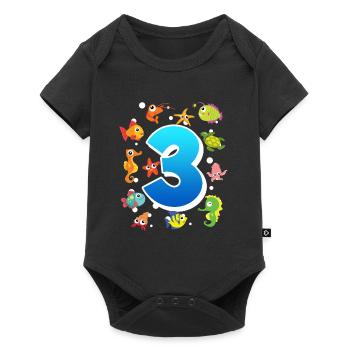 3rd birthday boy 3 years - Baby Premium short-sleeve bodysuit - black - Front