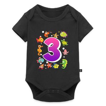 3rd birthday girl 3 years - Baby Premium short-sleeve bodysuit - black - Front
