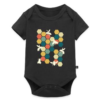 Honeycombs Beehive Beekeeper - Baby Premium short-sleeve bodysuit - black - Front