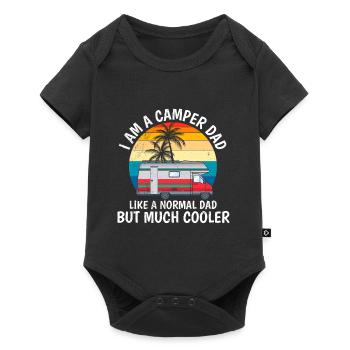 Camper papa comme papa normal juste cool camping - Body à manches courtes Premium Bébé - noir - Devant