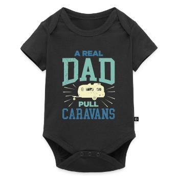 Un vrai papa tire caravane camping-car - Body à manches courtes Premium Bébé - noir - Devant