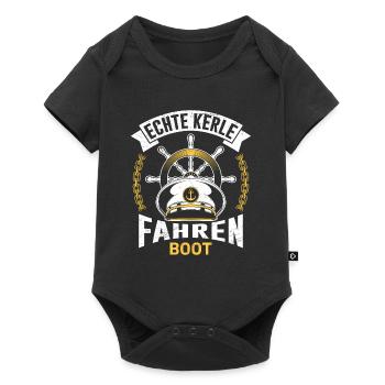 Real Guys Drive Boat Papa Boater Sailors - Baby Premium short-sleeve bodysuit - black - Front