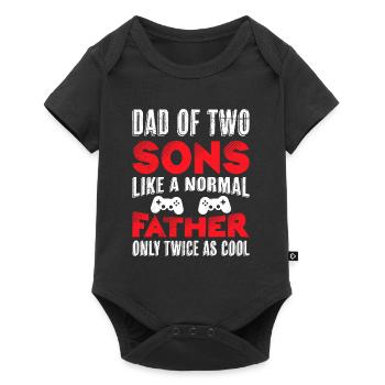 Dad 2 sons 2 children - Baby Premium short-sleeve bodysuit - black - Front