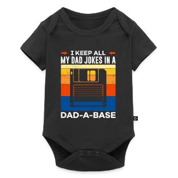 I keep all my Dad Jokes in a Dad-a-Base Papa Witze - Baby Premium short-sleeve bodysuit - black - Front