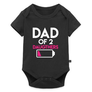 Father 2 Daughters Papa 2 Children - Baby Premium short-sleeve bodysuit - black - Front