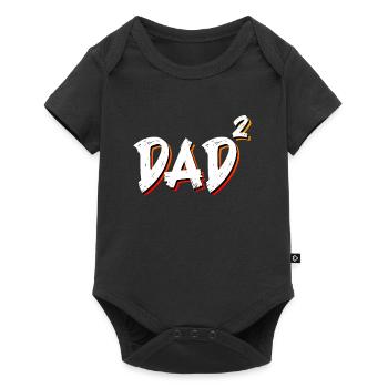 Dad 2 Children Father of Two - Baby Premium short-sleeve bodysuit - black - Front
