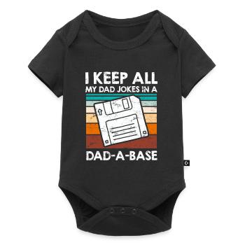 Keep my Jokes in a Dad-a-base Papa Witze - Baby Premium short-sleeve bodysuit - black - Front
