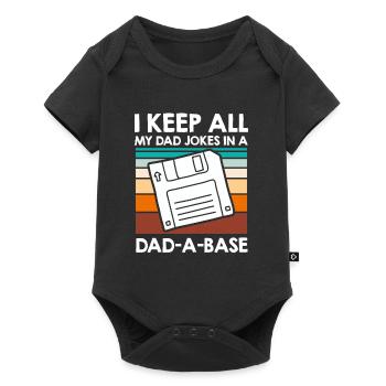 Keep my Jokes in a Dad-a-base Papa Witze - Baby Premium short-sleeve bodysuit - black - Front