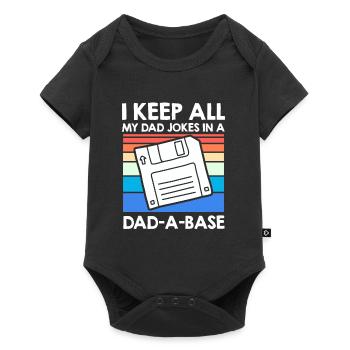 Keep my Jokes in a Dad-a-base Papa Witze - Baby Premium short-sleeve bodysuit - black - Front