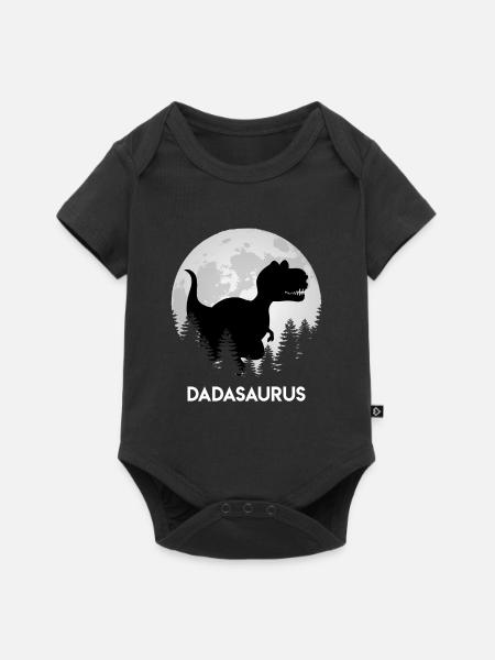 Papasaurus Papa Vater - Baby Premium Kurzarmbody - Schwarz