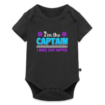 Captain make Ship happen Sailor Boater - Baby Premium short-sleeve bodysuit - black - Front