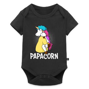 Papacorn Père Licorne Fille Papa - Body à manches courtes Premium Bébé - noir - Devant