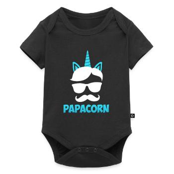 Papacorn Papa - Baby Premium short-sleeve bodysuit - black - Front